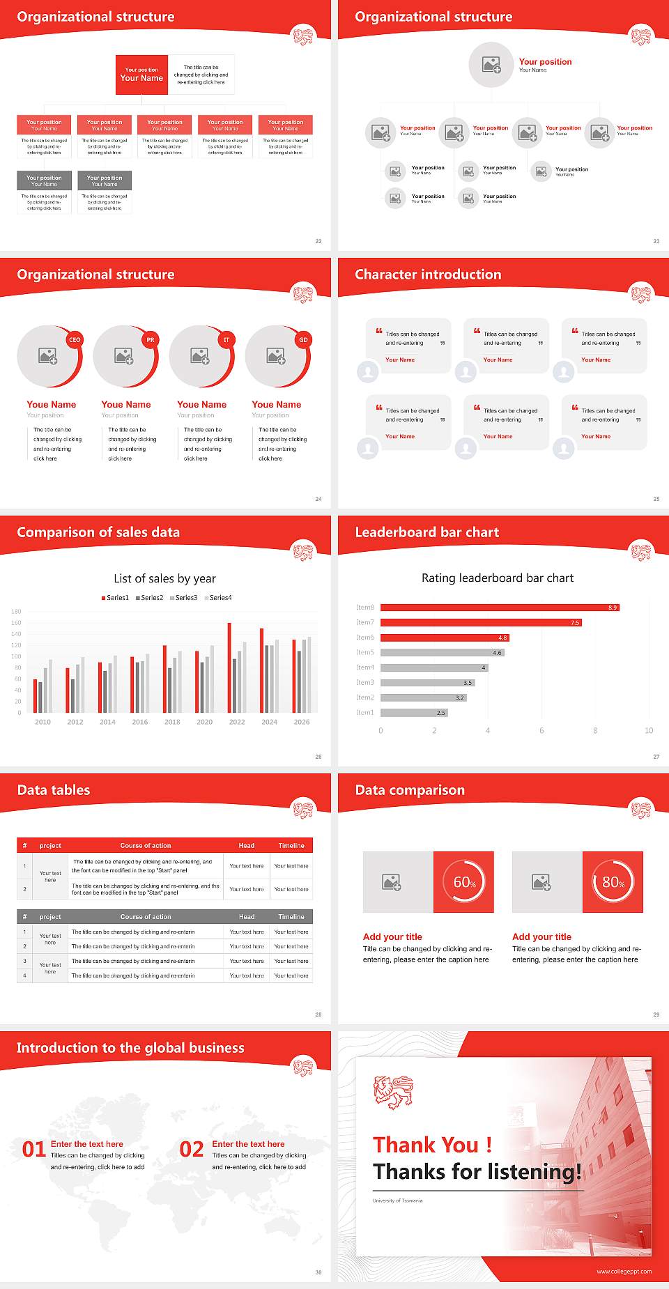 University of Tasmania Academic Presentation/Research Findings Report PPT Template4:3 ratio PPT effect preview image4
