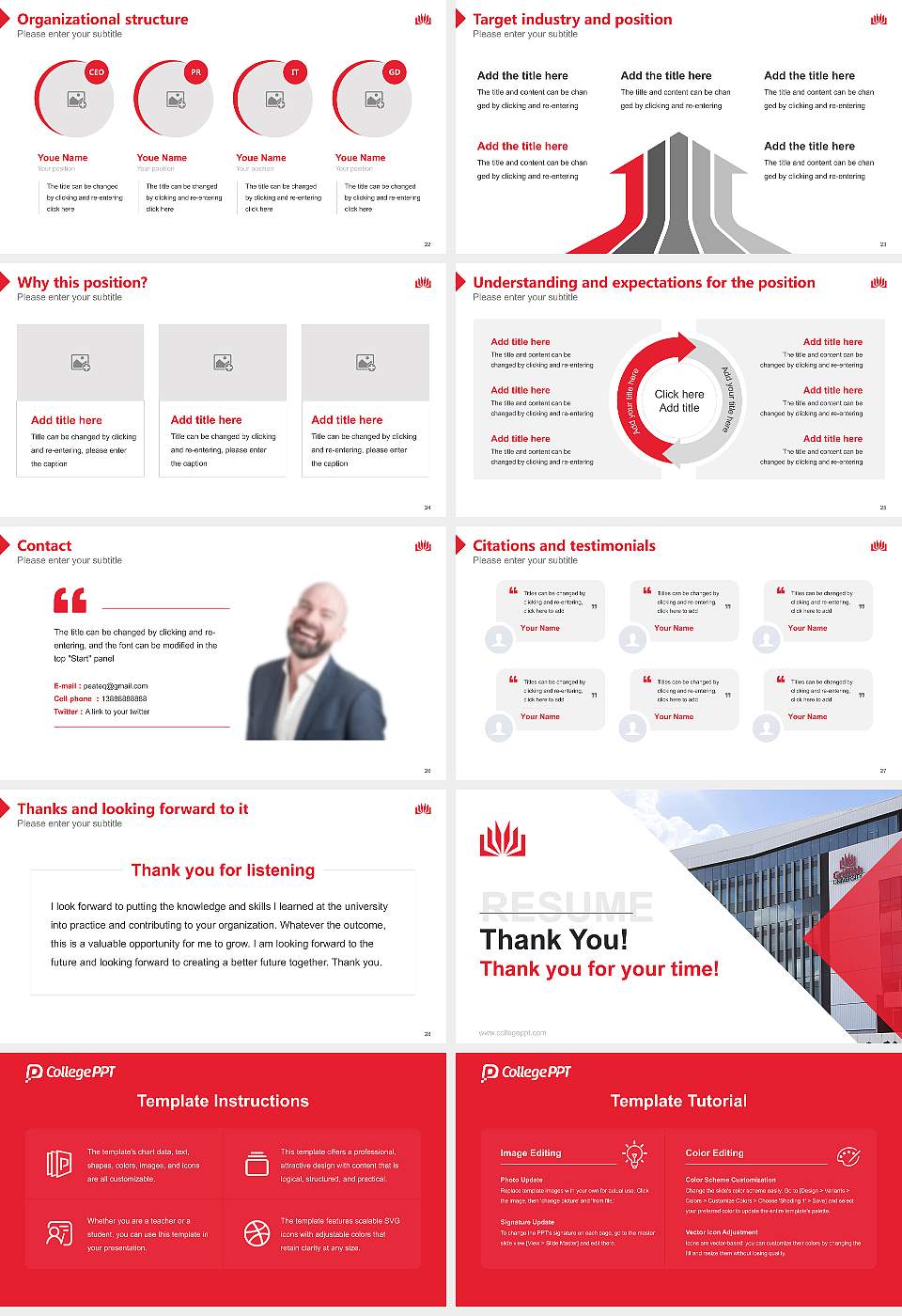 Griffith University Resume PPT Template16:9 ratio PPT effect preview image4