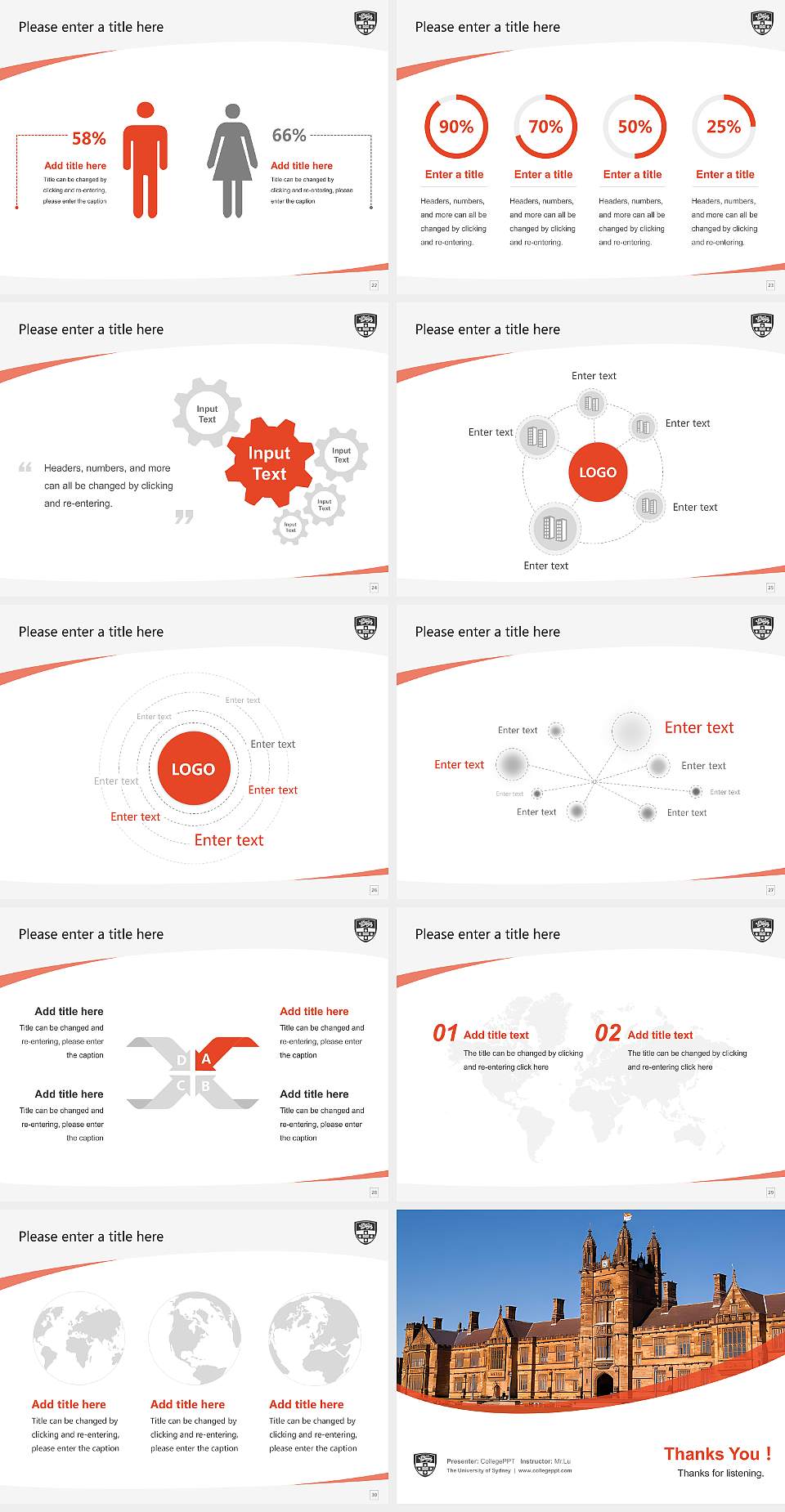 The University of Sydney Course/Courseware Creation PPT Template4:3 ratio PPT effect preview image4