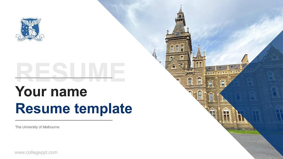 The University of Melbourne Resume PPT Template16:9 ratio PPT effect preview image