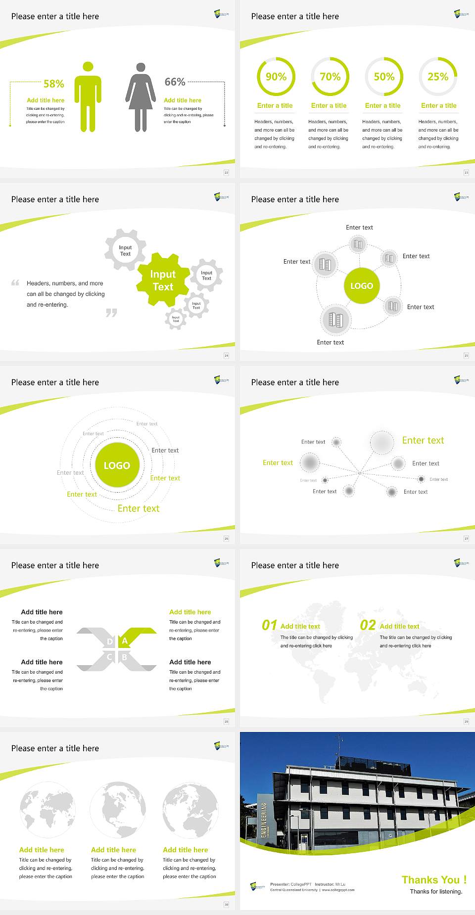 Central Queensland University Course/Courseware Creation PPT Template4:3 ratio PPT effect preview image4