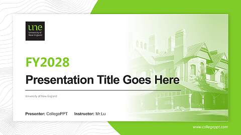 University of New England Academic Presentation/Research Findings Report PPT Template