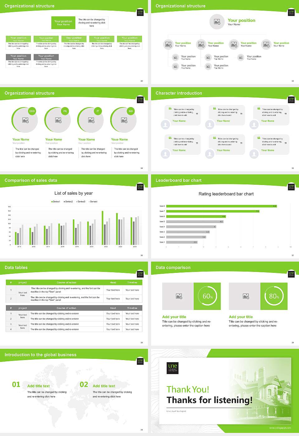 University of New England Academic Presentation/Research Findings Report PPT Template16:9 ratio PPT effect preview image4