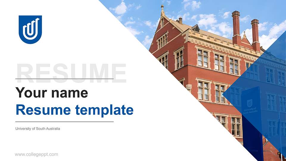 University of South Australia Resume PPT Template16:9 ratio PPT effect preview image