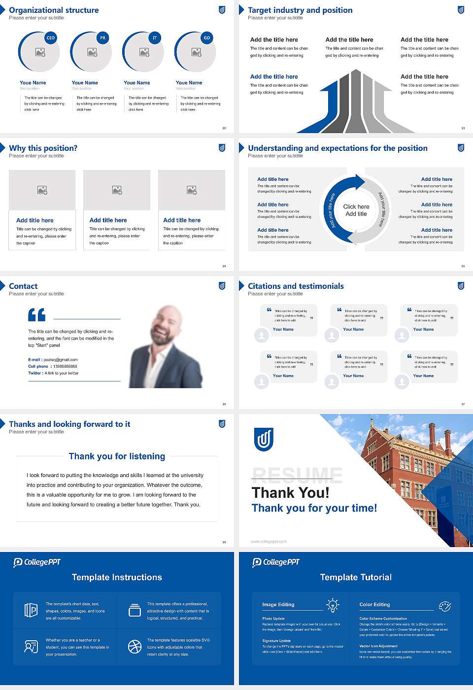University of South Australia Resume PPT Template16:9 ratio PPT effect preview image4
