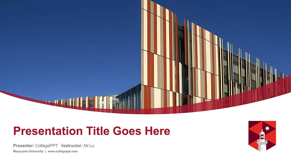 Macquarie University Course/Courseware Creation PPT Template16:9 ratio PPT effect preview image
