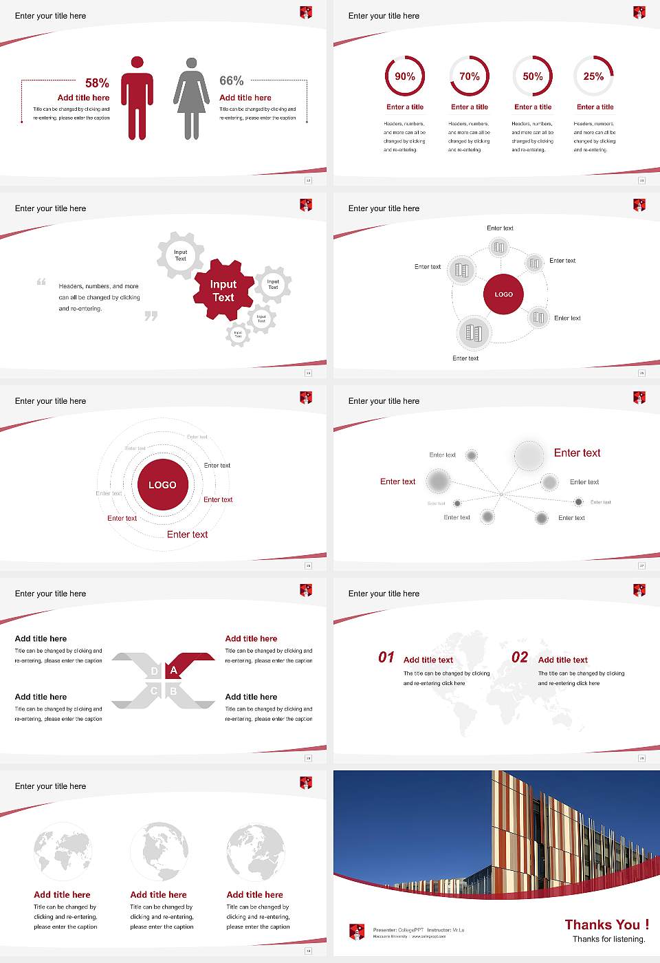 Macquarie University Course/Courseware Creation PPT Template16:9 ratio PPT effect preview image4