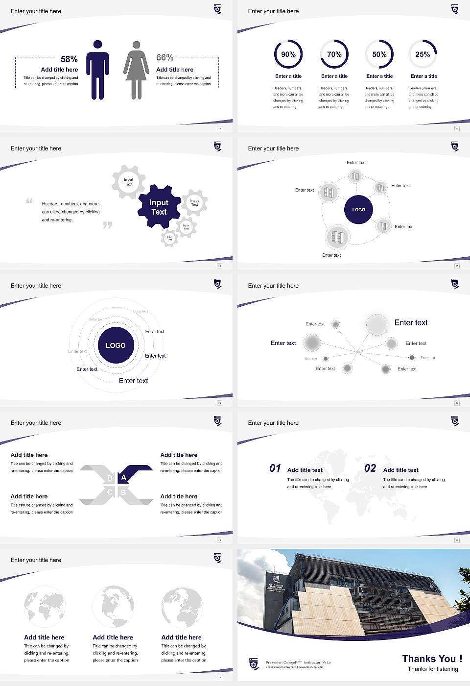 Charles Darwin University Course/Courseware Creation PPT Template16:9 ratio PPT effect preview image4