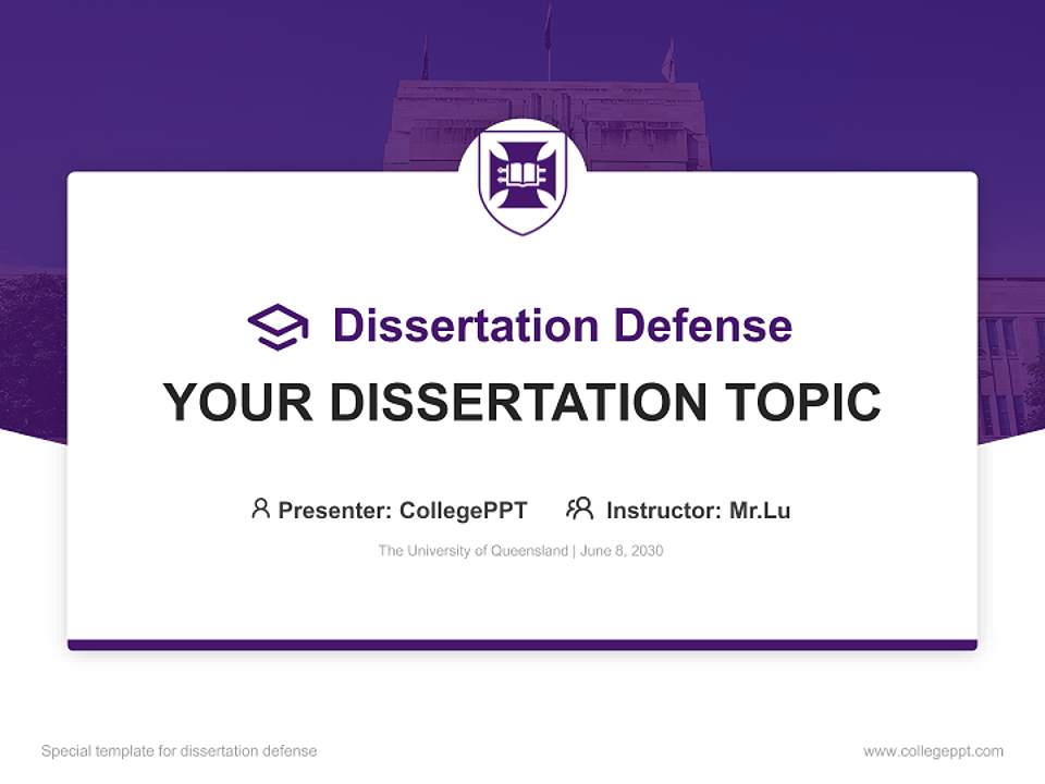 The University of Queensland Graduation Thesis Defense PPT Template4:3 ratio PPT effect preview image7