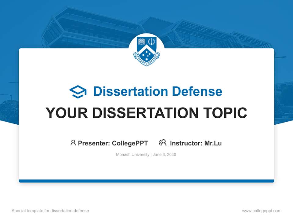 Monash University Graduation Thesis Defense PPT Template4:3 ratio PPT effect preview image7