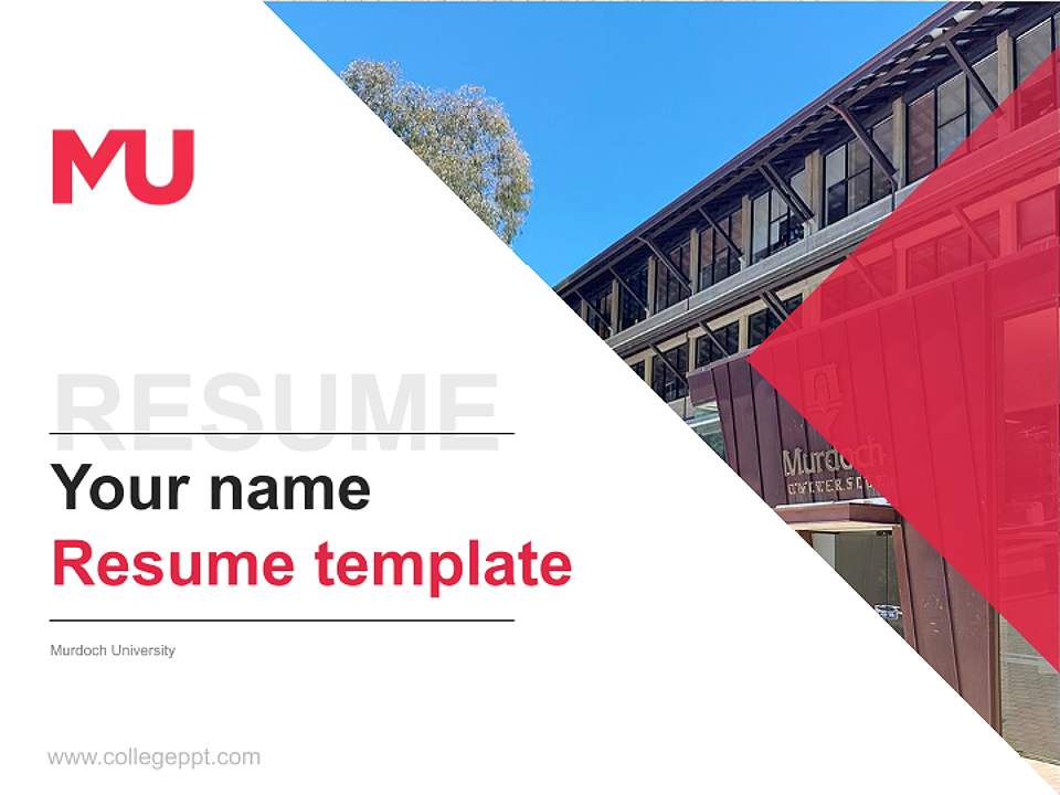 Murdoch University Resume PPT Template4:3 ratio PPT effect preview image5