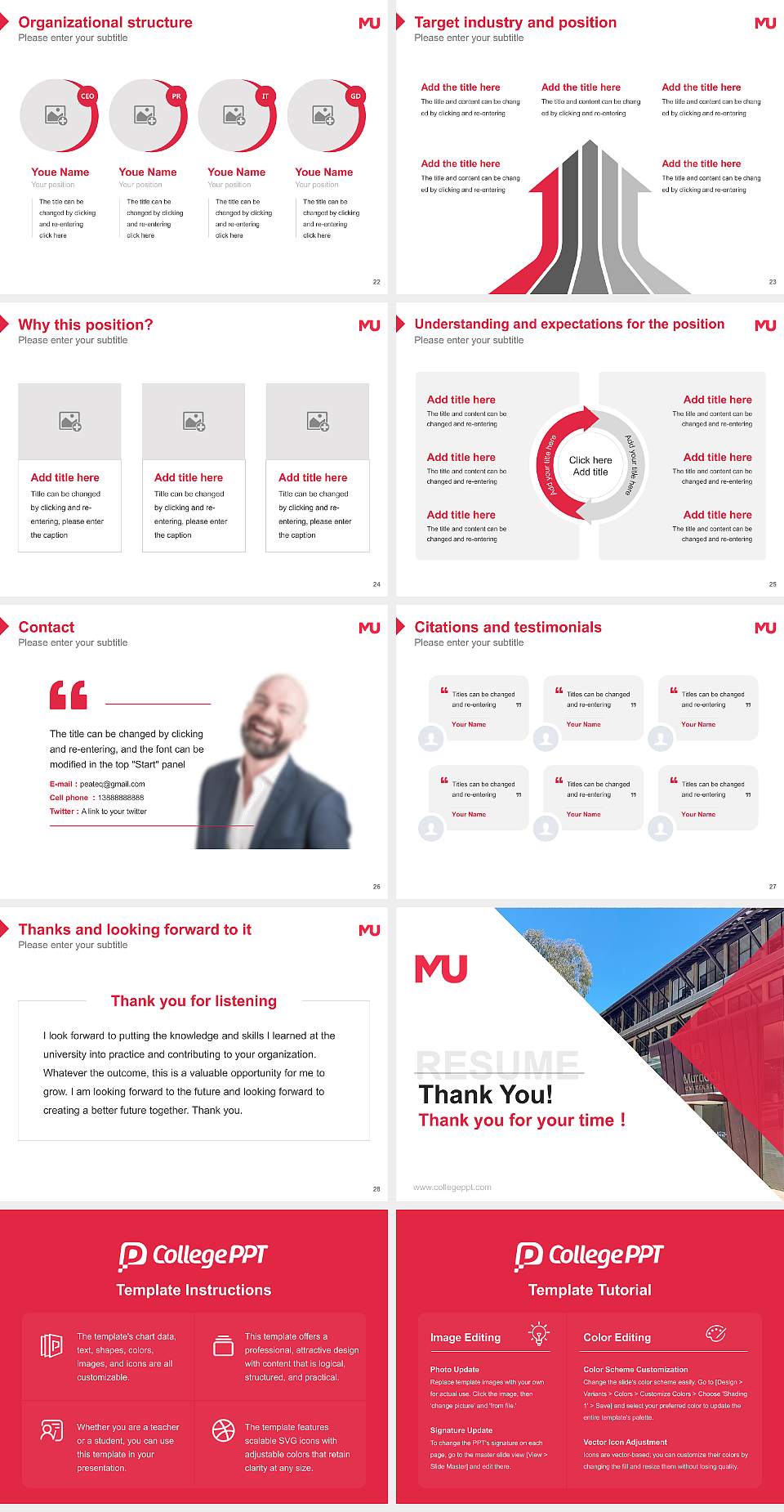 Murdoch University Resume PPT Template4:3 ratio PPT effect preview image4