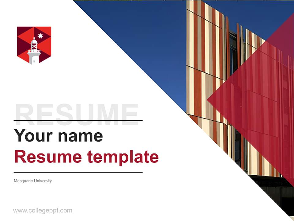 Macquarie University Resume PPT Template4:3 ratio PPT effect preview image5