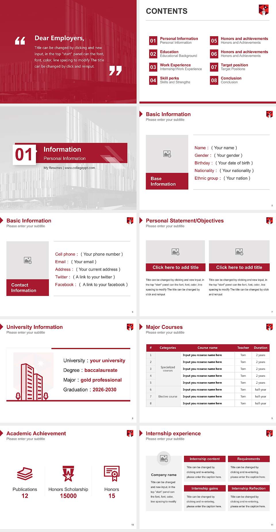 Macquarie University Resume PPT Template4:3 ratio PPT effect preview image2