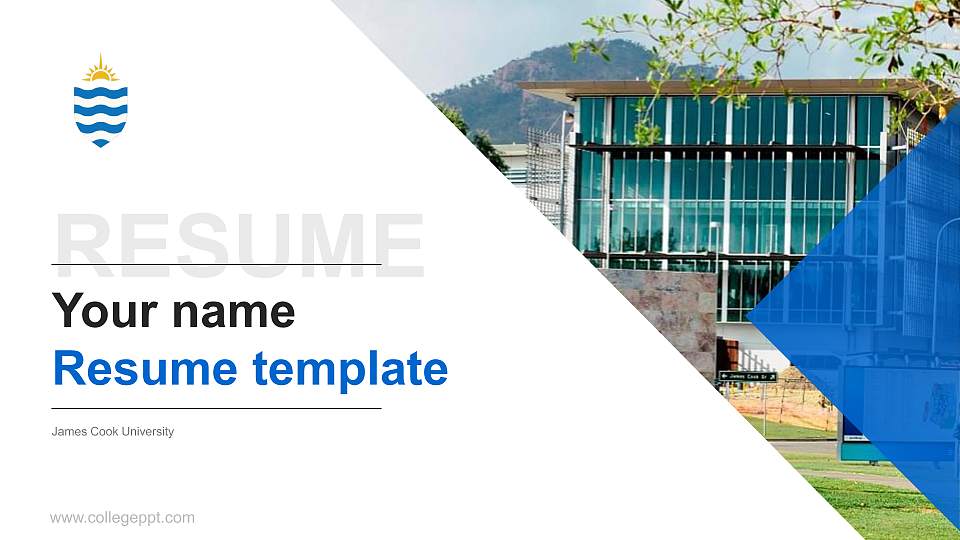 James Cook University Resume PPT Template16:9 ratio PPT effect preview image