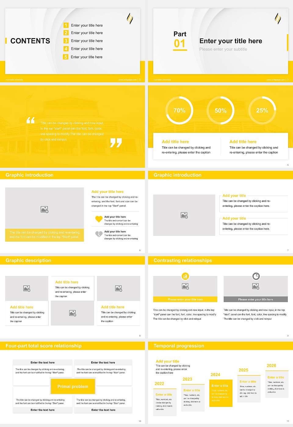 Avondale University Thesis Proposal/Graduation Defense PPT Template16:9 ratio PPT effect preview image2