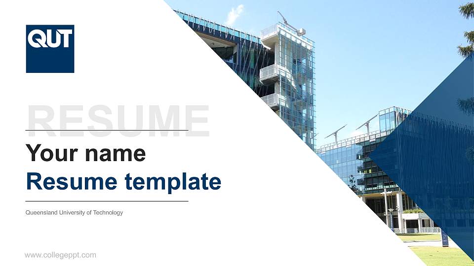 Queensland University of Technology Resume PPT Template16:9 ratio PPT effect preview image