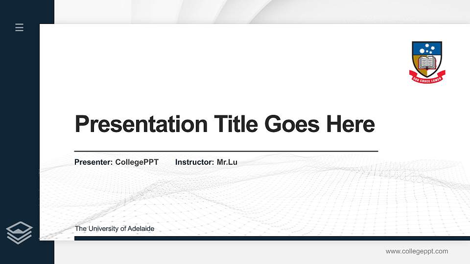 The University of Adelaide Thesis Proposal/Graduation Defense PPT Template16:9 ratio PPT effect preview image