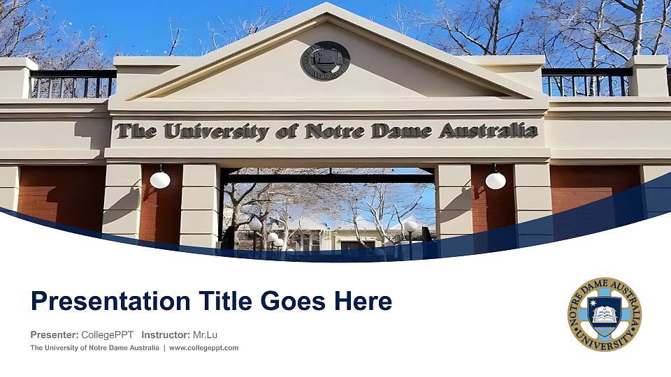 The University of Notre Dame Australia Course/Courseware Creation PPT Template16:9 ratio PPT effect preview image