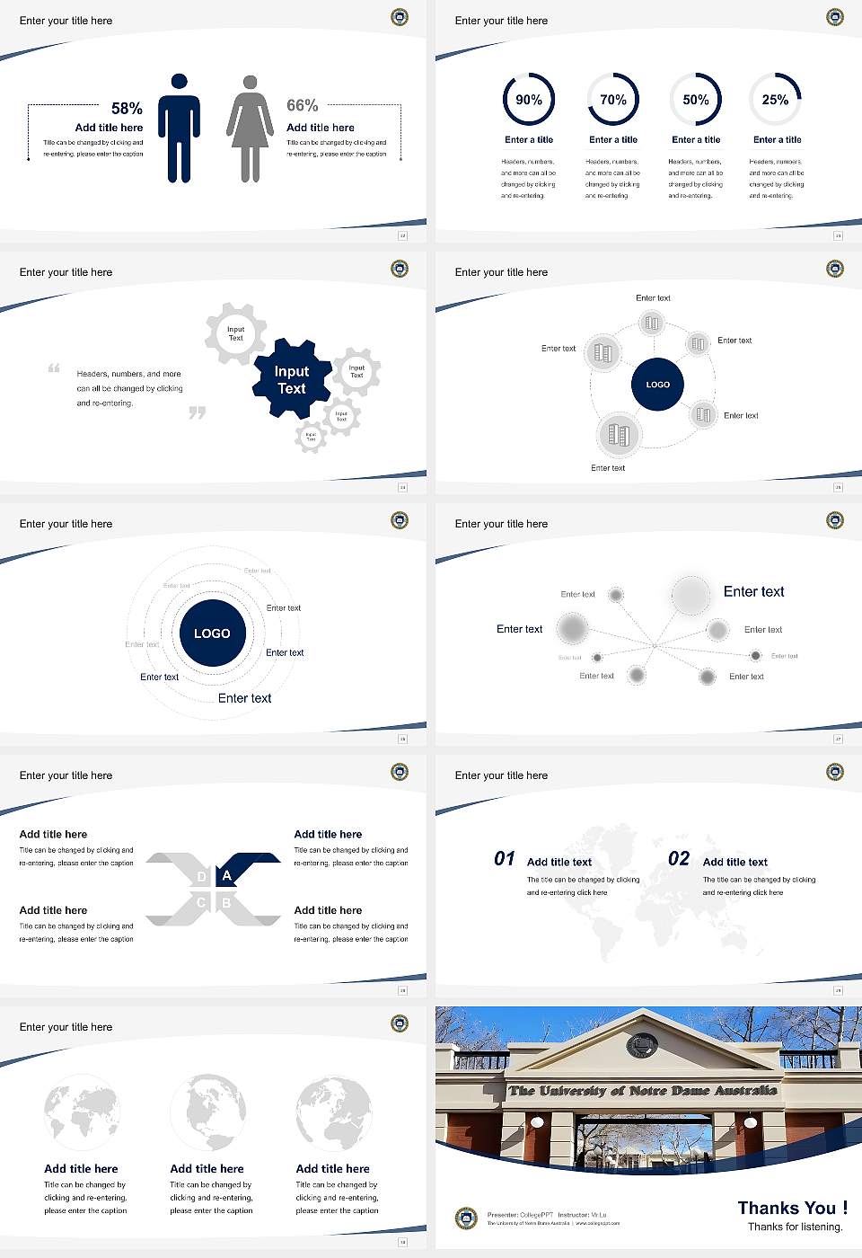 The University of Notre Dame Australia Course/Courseware Creation PPT Template16:9 ratio PPT effect preview image4