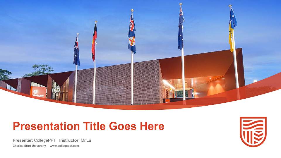 Charles Sturt University Course/Courseware Creation PPT Template16:9 ratio PPT effect preview image