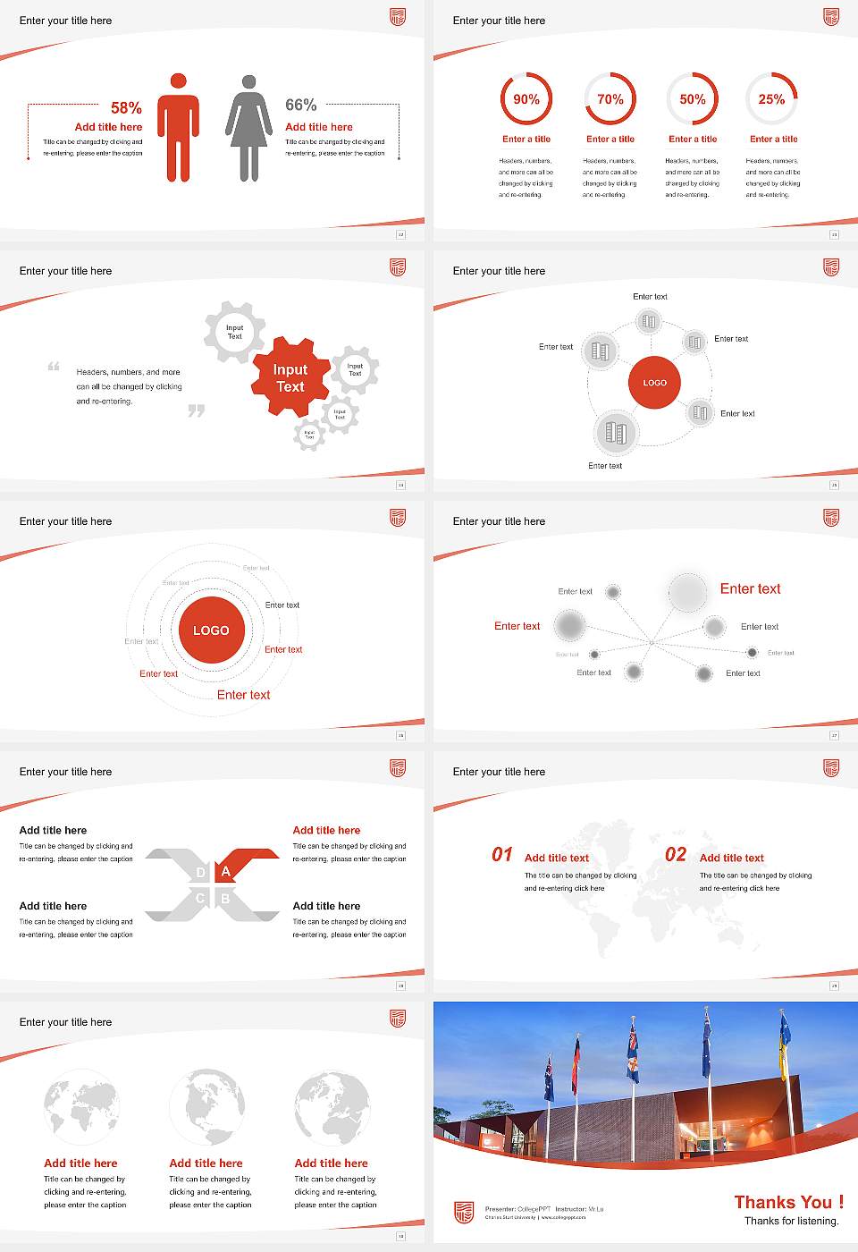 Charles Sturt University Course/Courseware Creation PPT Template16:9 ratio PPT effect preview image4