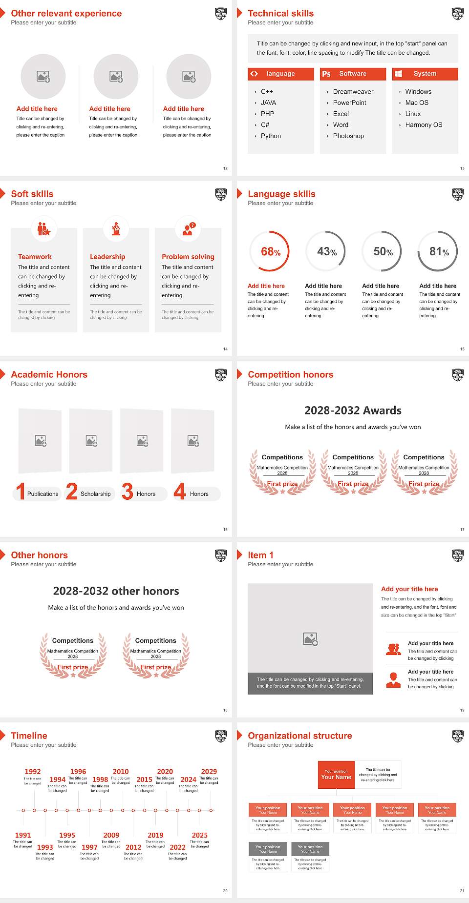 The University of Sydney Resume PPT Template4:3 ratio PPT effect preview image3