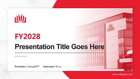Griffith University Academic Presentation/Research Findings Report PPT Template