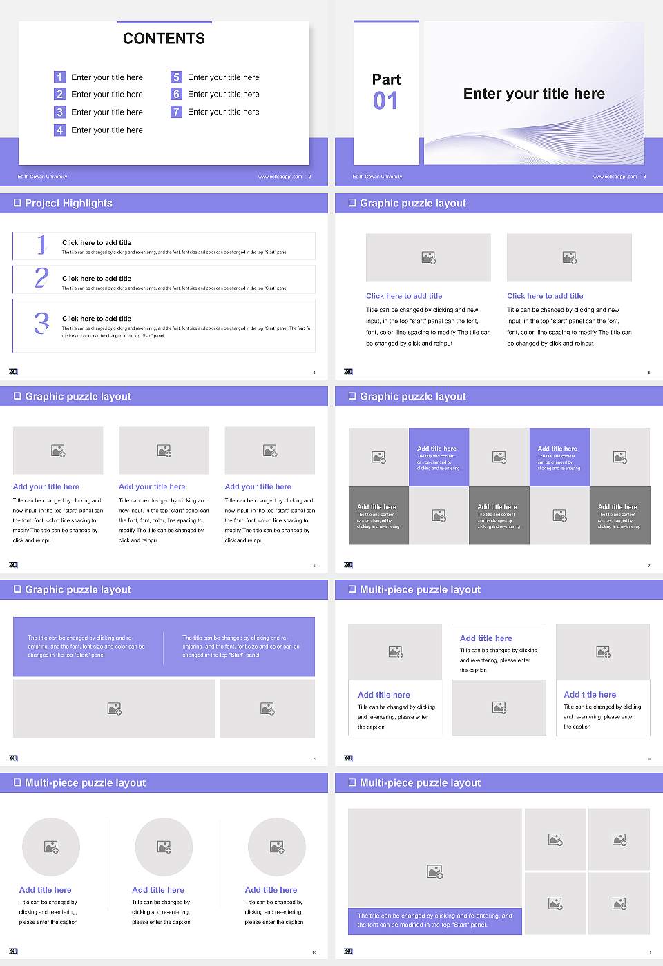Edith Cowan University General Purpose PPT Template16:9 ratio PPT effect preview image2
