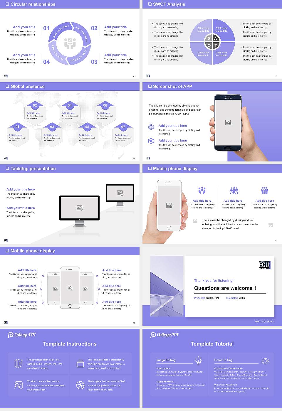 Edith Cowan University General Purpose PPT Template16:9 ratio PPT effect preview image5