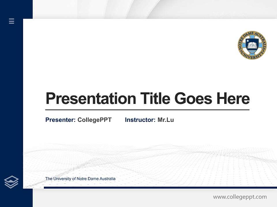 The University of Notre Dame Australia Thesis Proposal/Graduation Defense PPT Template4:3 ratio PPT effect preview image5