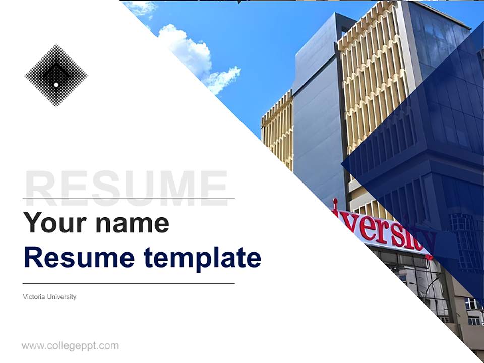 Victoria University Resume PPT Template4:3 ratio PPT effect preview image5