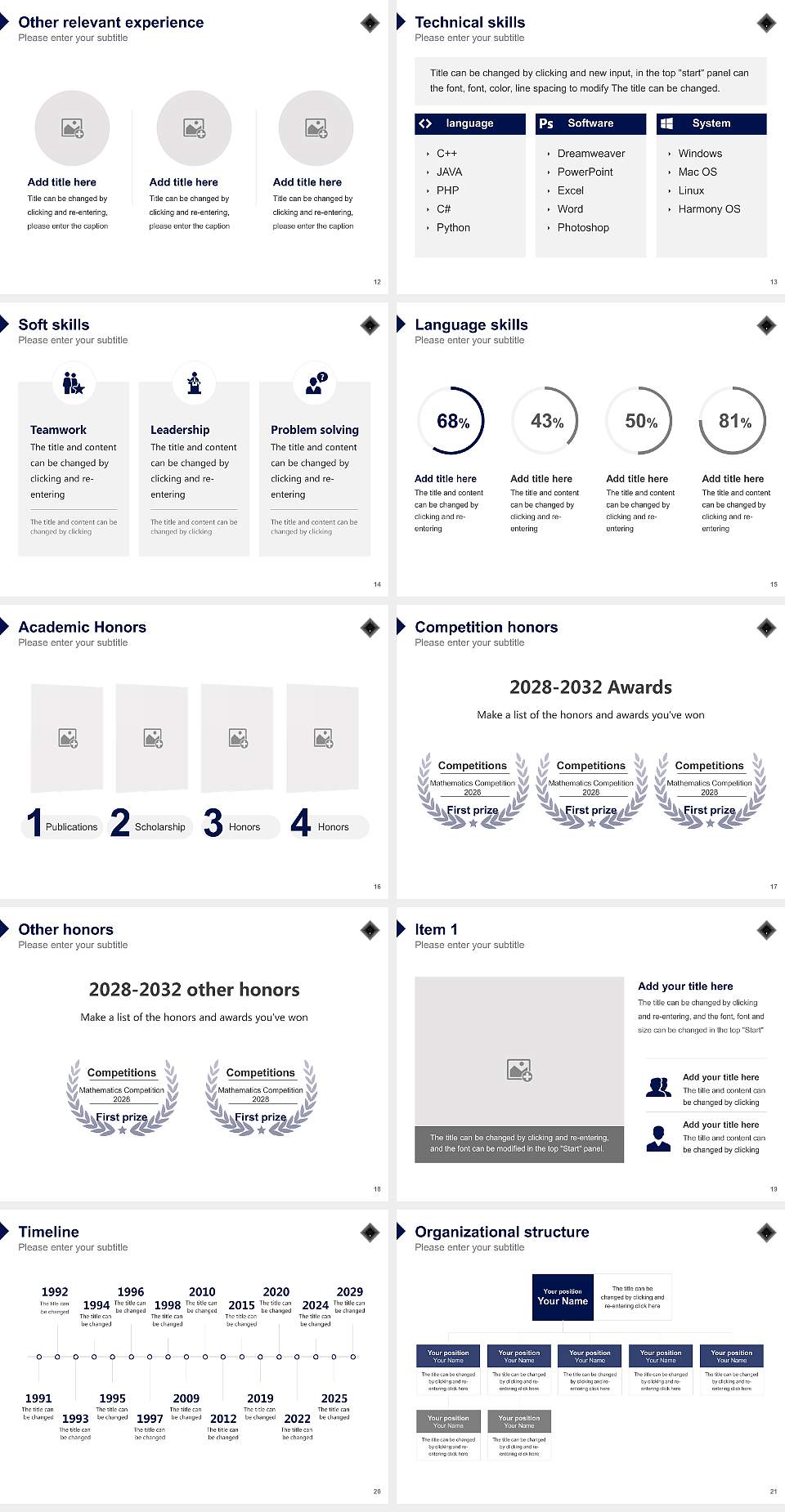 Victoria University Resume PPT Template4:3 ratio PPT effect preview image3