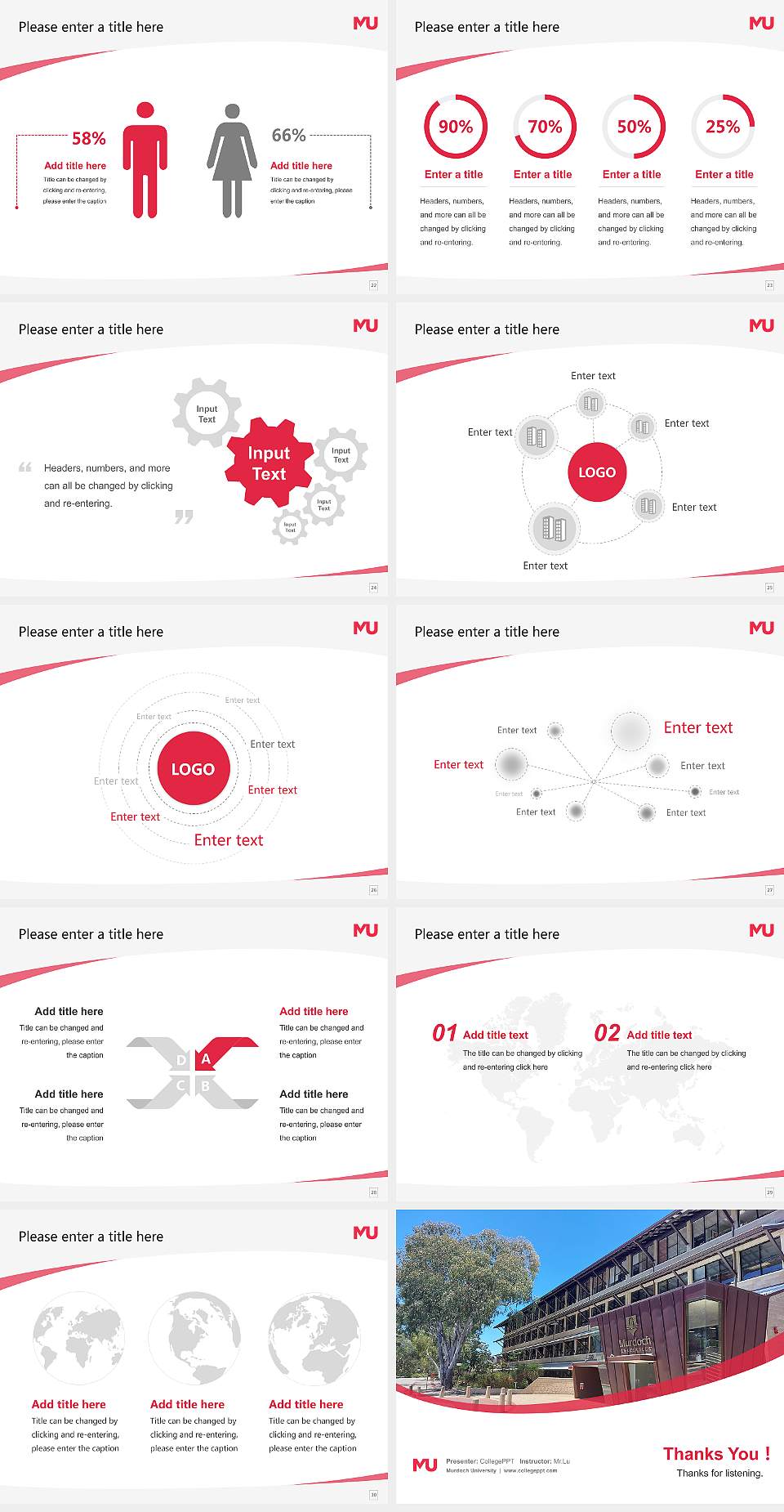 Murdoch University Course/Courseware Creation PPT Template4:3 ratio PPT effect preview image4