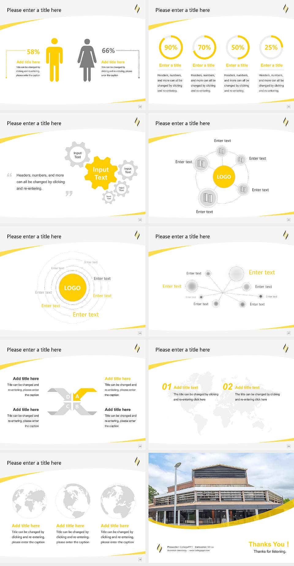 Avondale University Course/Courseware Creation PPT Template4:3 ratio PPT effect preview image4