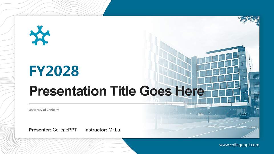 University of Canberra Academic Presentation/Research Findings Report PPT Template16:9 ratio PPT effect preview image