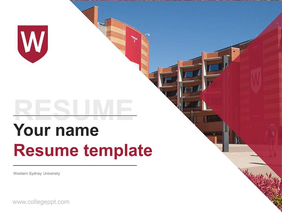 Western Sydney University Resume PPT Template4:3 ratio PPT effect preview image5