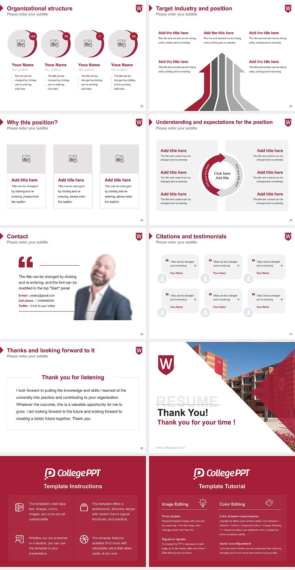 Western Sydney University Resume PPT Template4:3 ratio PPT effect preview image4