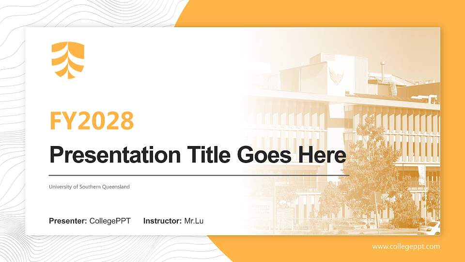 University of Southern Queensland Academic Presentation/Research Findings Report PPT Template16:9 ratio PPT effect preview image