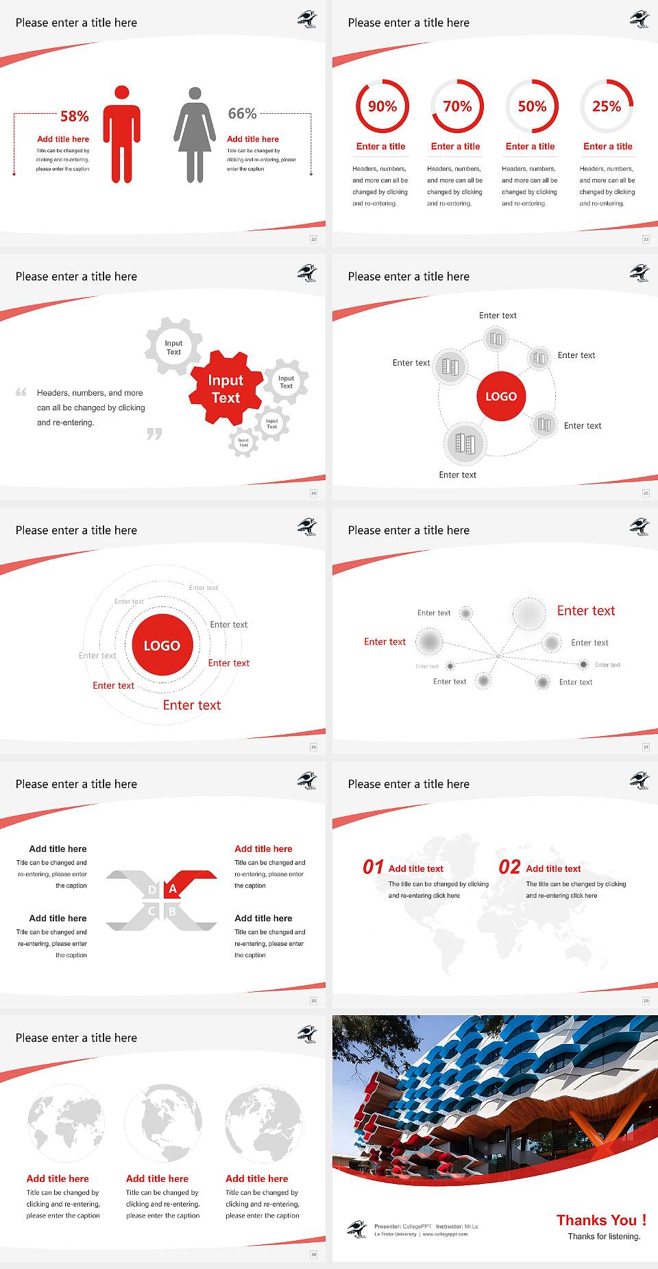 La Trobe University Course/Courseware Creation PPT Template4:3 ratio PPT effect preview image4