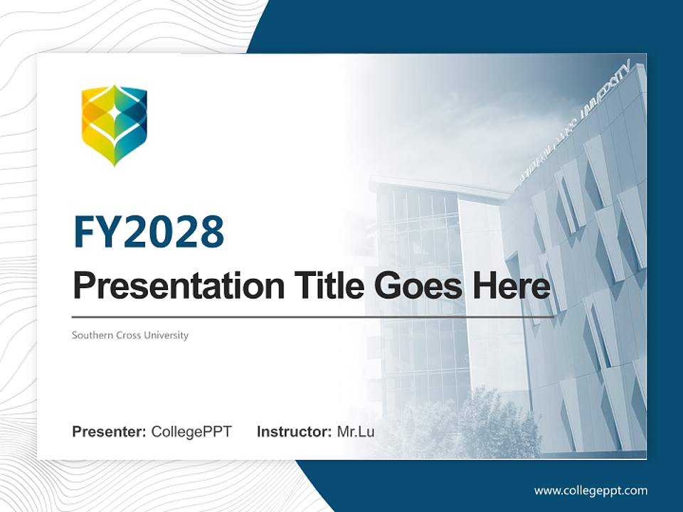 Southern Cross University Academic Presentation/Research Findings Report PPT Template4:3 ratio PPT effect preview image5