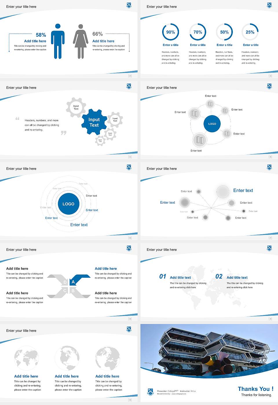Monash University Course/Courseware Creation PPT Template16:9 ratio PPT effect preview image4