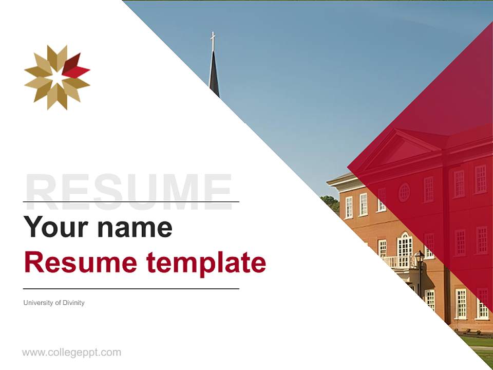 University of Divinity Resume PPT Template4:3 ratio PPT effect preview image5