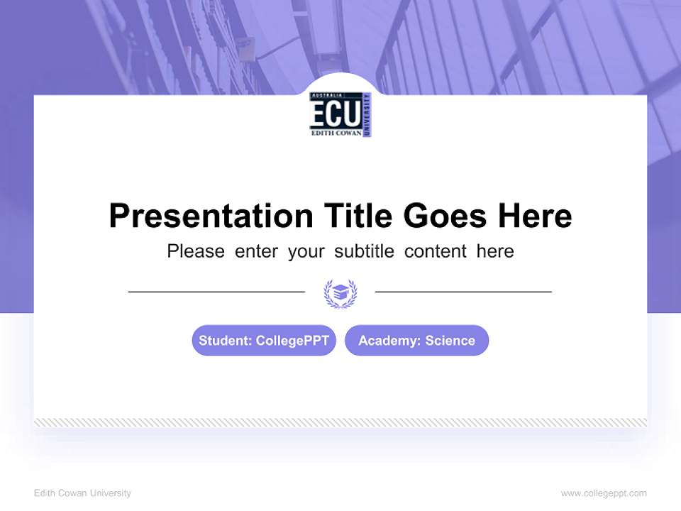 Edith Cowan University National Scholarship Defense PPT Template4:3 ratio PPT effect preview image4