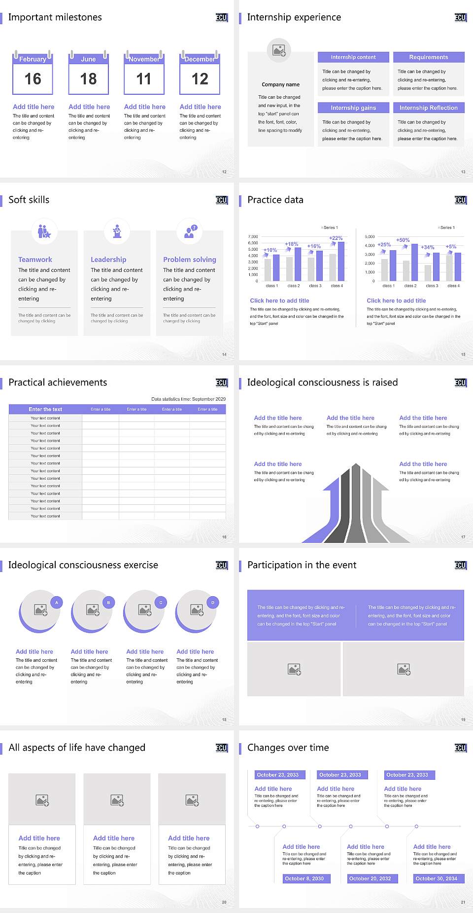 Edith Cowan University National Scholarship Defense PPT Template4:3 ratio PPT effect preview image3