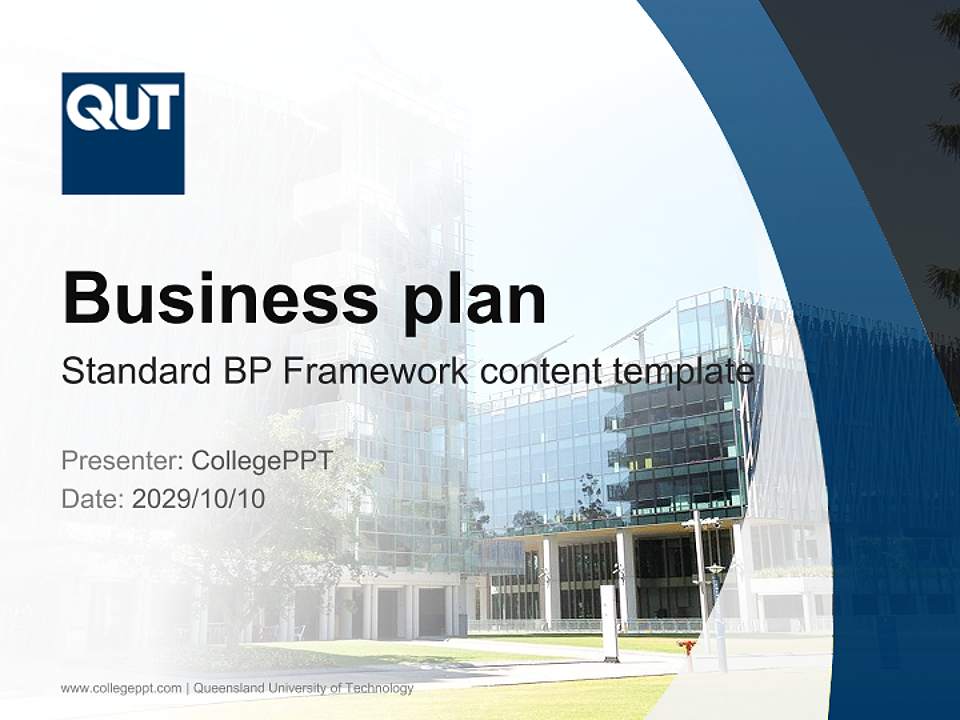 Queensland University of Technology Competition/Entrepreneurship Contest PPT Template4:3 ratio PPT effect preview image9