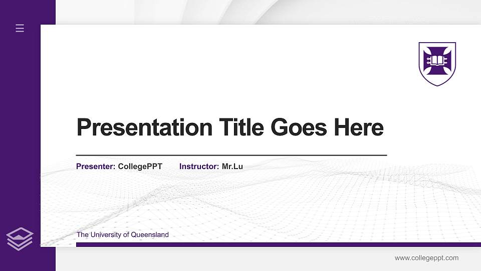 The University of Queensland Thesis Proposal/Graduation Defense PPT Template16:9 ratio PPT effect preview image