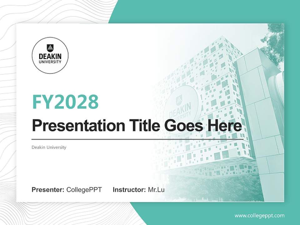 Deakin University Academic Presentation/Research Findings Report PPT Template4:3 ratio PPT effect preview image5