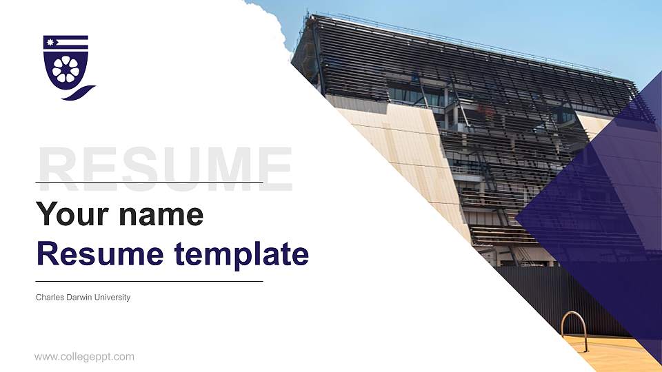Charles Darwin University Resume PPT Template16:9 ratio PPT effect preview image