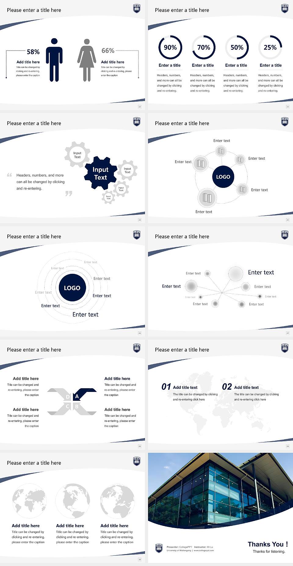 University of Wollongong Course/Courseware Creation PPT Template4:3 ratio PPT effect preview image4